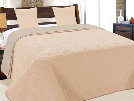 3 részes ágytakaró szett 220x240 cm - exkluzív púder - világosszürke színben (11)