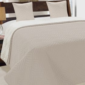 Kétoldalas ágytakaró szett  220x240 cm - bézs - ekrü