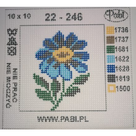 10x10 cm méretű kék virág mintás gobelin