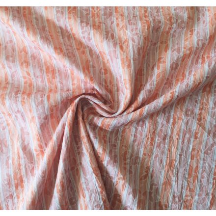 Csíkos - virágos vékony puplin textil - 140 x 170 cm