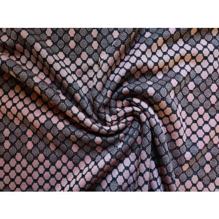 Jacquard textil rózsaszín - szürke méhsejt mintával -  textil - 160 x 95 cm  