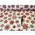 Karácsonyi Pamutvászon textil - Fehér alapon - Piros Hópihe mintás / 240 cm széles