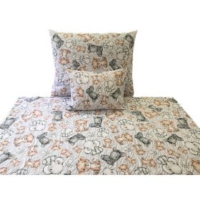   Flanel 3 részes ágynemű huzat szett - 140x200 cm / szafarikölyök - bézs