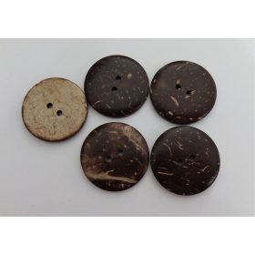 Fagomb hatású, barna színű, két lyukú ¤ 27 mm