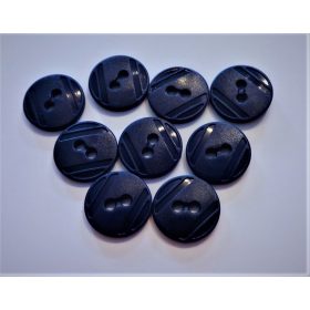 Műanyag gomb, két lyukú átvarrós ¤ 16 mm sötétkék színű