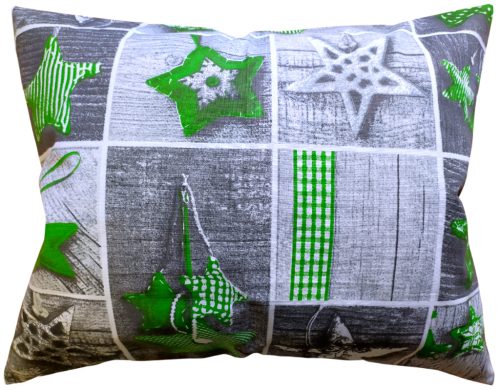  Karácsonyi kispárna huzat - Zöld Csillag mintás