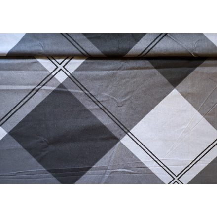 Maradék Pamutvászon textil - Szürke nagy kockás mintával 160 x 70 cm 