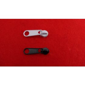 RT0-ás laza  fém cipzárkocsi, spirál fogazatú cipzárhoz, fekete és fehér színben - 3 mm-es.