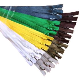   RT0 18 cm Zárt műanyag spirál fogú cipzár csomag  - 24db-os /  Színes Összeállítás