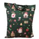 Textil táska rövid füllel - 35x45 cm /  karácsonyi zöld apró mintás