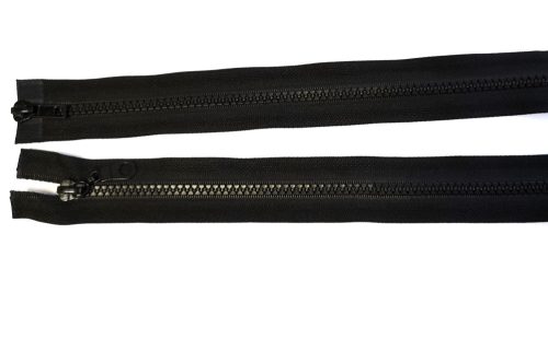 GT 10 - es vastag fogú bontható kétkocsis fekete  cipzár - 80 cm