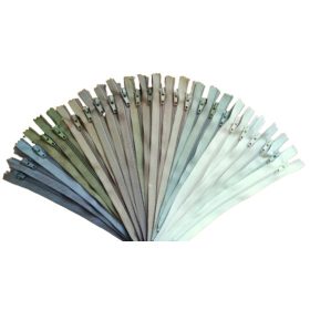 RT0 18 cm Zárt műanyag spirál fogú cipzár csomag  - 24db-os / Föld - Színei Összeállításban
