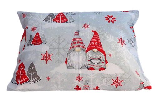 Piros-szürke manós kispárna huzat