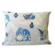 Karácsonyi mintás kispárna huzat - kék manós - páfrányos