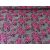 Mályva színű alapon kék rózsa mintás kötött - hurkolt textil - 150 cm