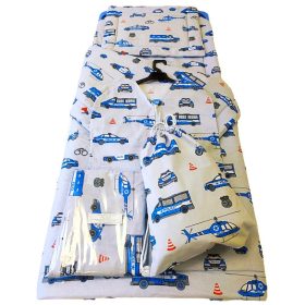   Óvodai Ágynemű Garnitúra Csomag  / 5 részes   - Szürke alapon Rendőr mintás