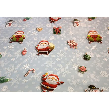 Karácsonyi mintás viaszos vászon - mikulás mintával - 140 cm  