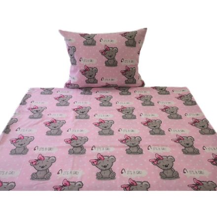 Ovis 2 részes ágynemű huzat szett - rózsaszín alapon szürke koala maci