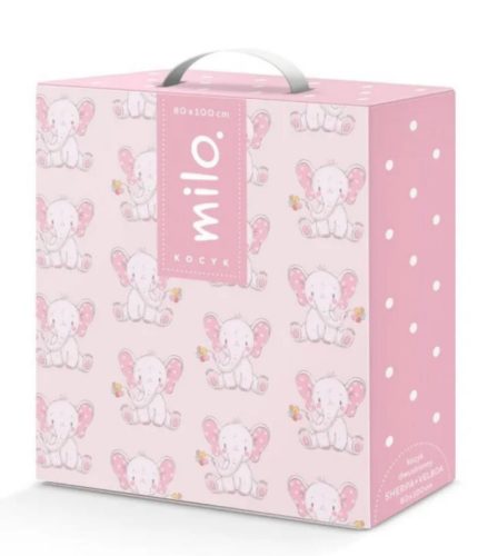 Díszdobozos gyermek pléd - 80x100 cm / elefánt mintás