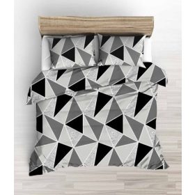   Krepp 140x220 cm  - modern szürke - fekete mintás 3 részes extra hosszú  ágyneműhuzat garnitúra