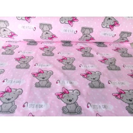 Rózsaszín alapon Koala mintás Pamutvászon Textil  -  160 x 30 cm
