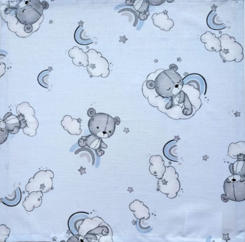 Textil szalvéta - 30 x 30 cm / kék maci - felhő mintás