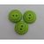 Zöld színű, két lyukú, műanyag gomb, ¤ 15 mm