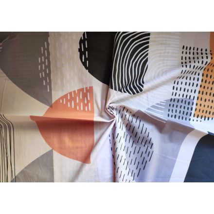 Pamutvászon - bézs alapon Félkör mintás Maradék Textil 160 x 80 cm