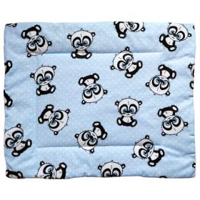   Lapos ovis kispárna pamut borítással - 38x48 cm / Pöttyös Panda mintás - Kék 