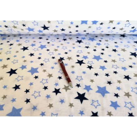 Kék - Szürke Csillag mintás flanel textília