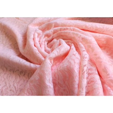 Púder rózsaszín - Elasztikus Csipke textil  150 x 55 cm  Hibás!