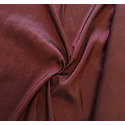 Gyűrt bordó műszál selyem textil - 140 cm