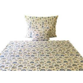 Fehér szivárvány mintás 3 részes ágynemű huzat szett kispárna huzattal - 140x200 cm