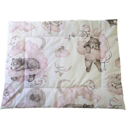 Ovis kispárna - 38x48 cm / mackó és barátai pasztell rózsaszín felhőn 