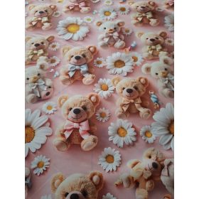   Microfiber textil 225 cm széles digitális nyomással - Maci margarétával
