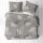 3 részes pamut ágynemű garnitúra kispárnahuzattal - 140x200 cm ,szürke alapon levél mintás.