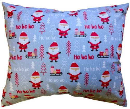 Szürke - Piros Mikulás mintás kispárnahuzat - 40 x 50cm