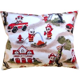   Pamut kispárna huzat - Cuki Tűzoltó állatok mintával - 40x50 cm