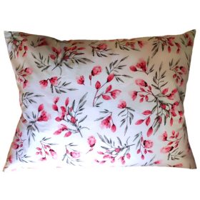   Pamut nagypárna huzat - 70x90 cm / Pink - Szürke Virág mintás