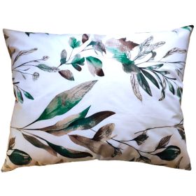   Pamut  Nagypárna huzat - 70x90 cm  / Zöld - Barna Levél mintás