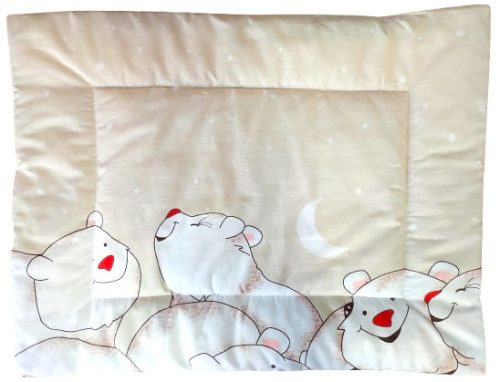 Lapos kispárna 38x48 cm pamut borítással - Bézs alapon Jegesmedvék mintás