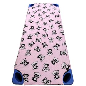   Vízhatlan Gumifüles Gyermek mintás Lepedő Pamut - Pul anyagból / Rózsaszín Pöttyös Panda 