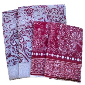   Krepp Párnahuzat Szett - 4db-os / Bordó - Szürke Török mintával  - 38sz.