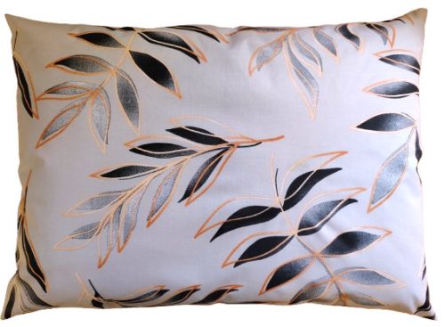 Pamut Félpárna huzat - 70x50 cm méretben / Szürke alapon Arany Pálmalevél mintás