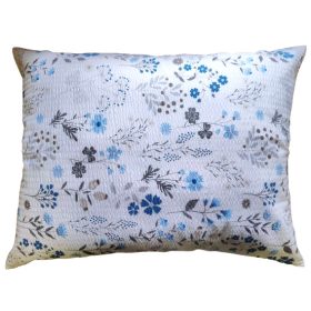   Krepp nagypárna huzat - 70x90 cm / Kék - Szürke Mezei Virág mintás
