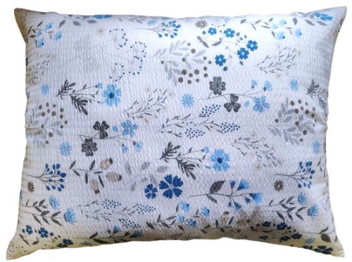 Krepp nagypárna huzat - 70x90 cm / Kék - Szürke Mezei Virág mintás