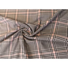   Rózsaszín - Fekete Eszterházy Kockás rugalmas kevert szálas Maradék textil - 140 x 110 cm