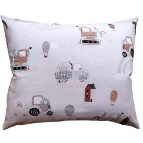 Bézs - Barna Munkagép mintás kispárna huzat - 40 x 50 cm