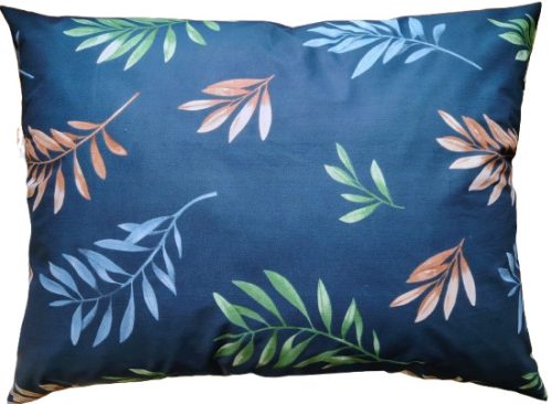 Nagypárna huzat -70x90 cm / Sötétkék alapon Színes Levél mintás 