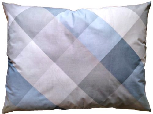 Nagypárna huzat -70x90 cm / Kék  - Szürke Kockás mintás 